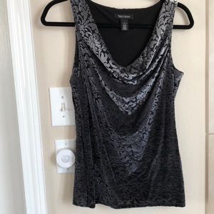 White House Black Market Burnt Out Velvet Top